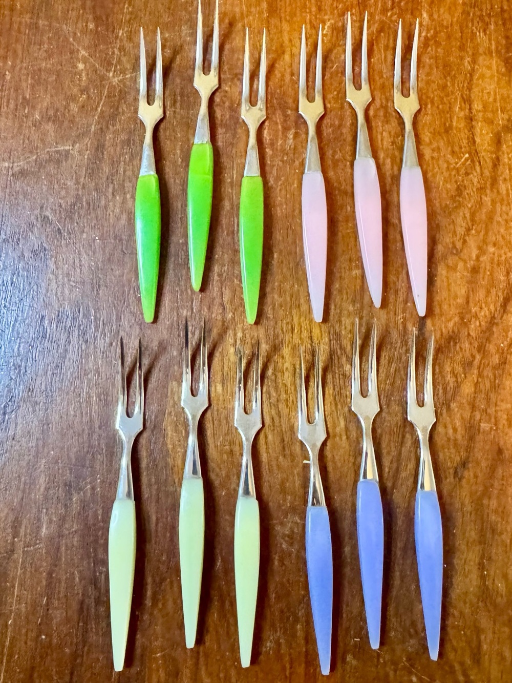 Vintage Little Fork 12 Pc Cocktail Appetizer Relish Forks 18-8 Stainless Japan